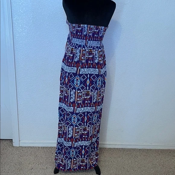 Forever 21 Strapless Maxi Dress - Blue and Red - Picture 5 of 7